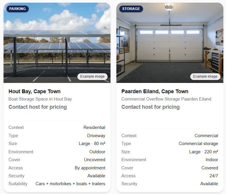 Storage units available on Local Spaces